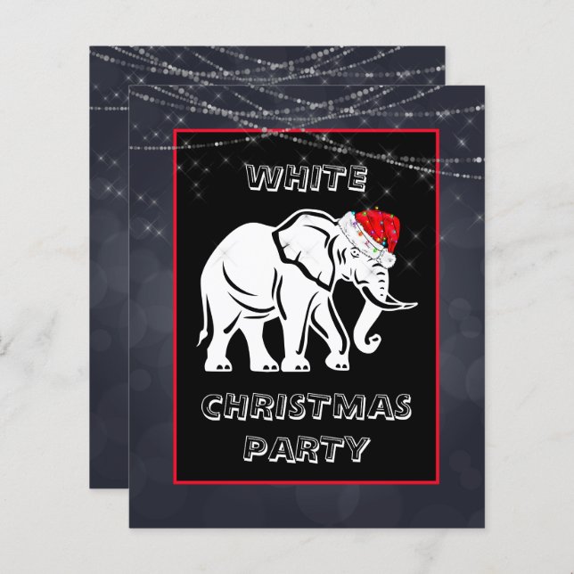 White Elephant Christmas Party Invitation (Front/Back)