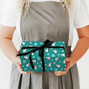 White Elephant Christmas (Teal) Wrapping Paper