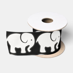 White Elephant Design Satin Ribbon