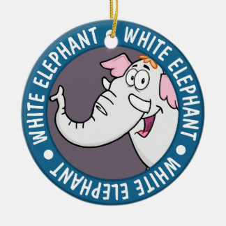 White Elephant Exchange Cartoon Ceramic Tree Decoration