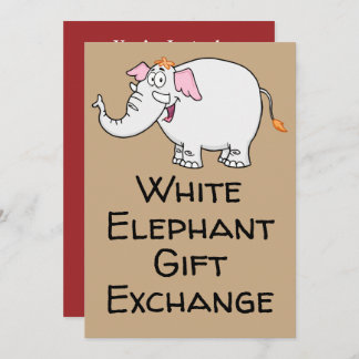 White Elephant Exchange Cartoon Invitation