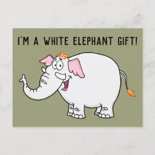 White Elephant Exchange Cartoon Postcard