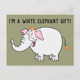 White Elephant Exchange Cartoon Postcard