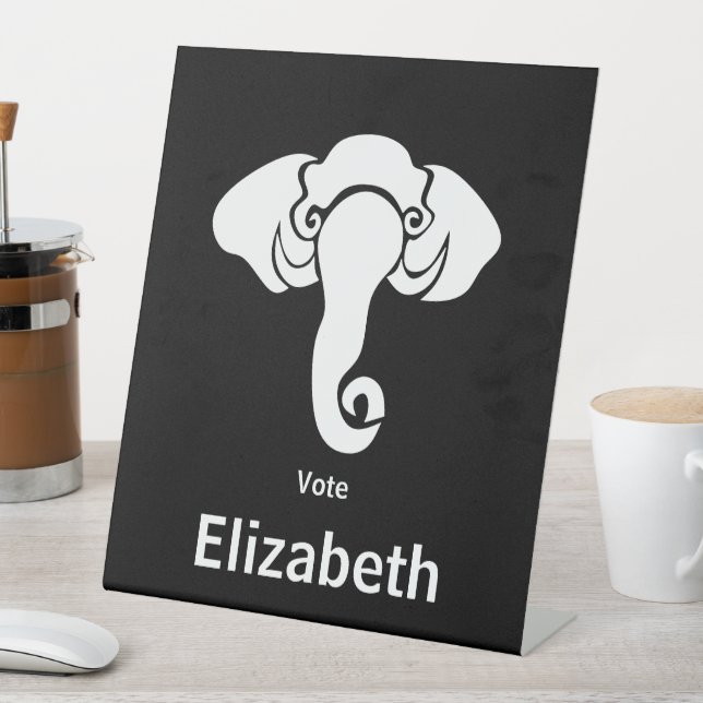 White Elephant  Family Home Address Republican  Pedestal Sign (In SItu)