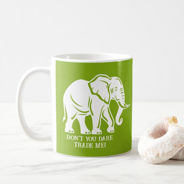 White Elephant Gag Gift Coffee Mug (With Donut)