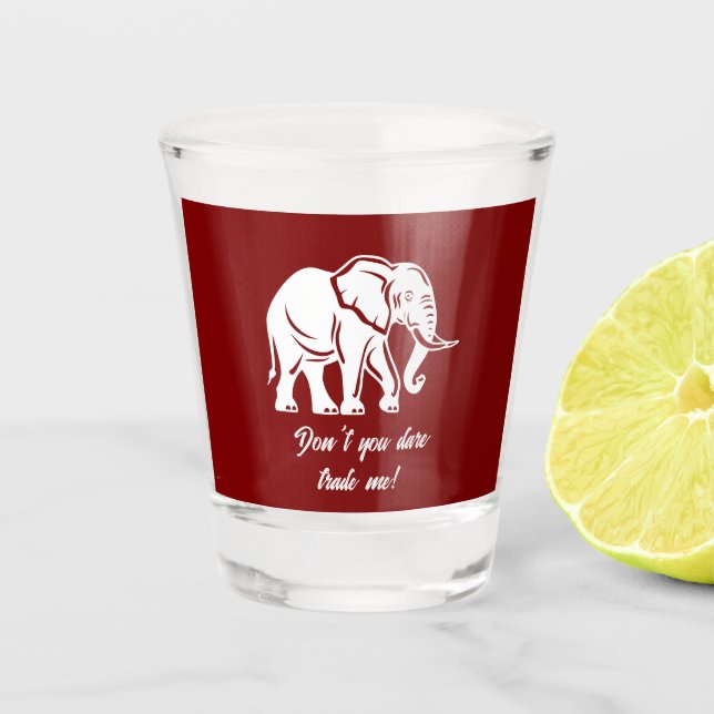 White Elephant Gag Gift Shot Glass (Front)