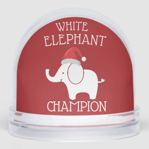  white Elephant Gift Exchange Christmas Funny  Snowglobe