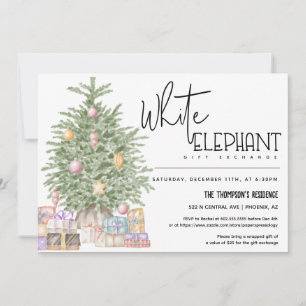 White Elephant Gift Exchange Christmas Party Invitation