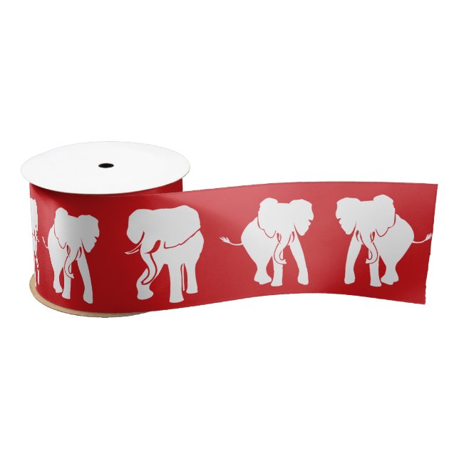White Elephant Gift Exchange Christmas Satin Ribbon (Spool)