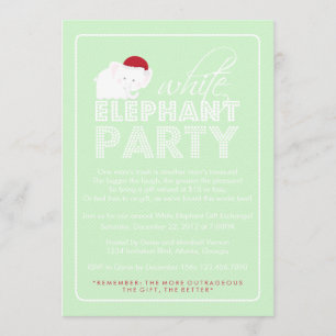 White Elephant Gift Exchange Holiday Party Invitation