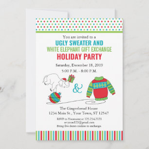White Elephant Gift Exchange Invitation