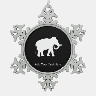 White Elephant Gift Exchange Party Snowflake Pewter Christmas Ornament