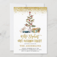 White Elephant Gift Exhange Party Invitation
