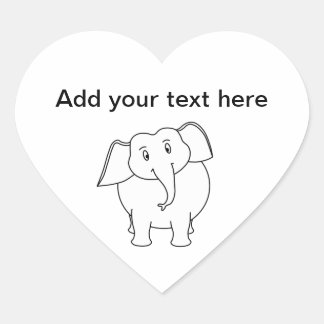 White Elephant. Heart Sticker