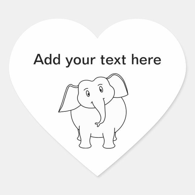 White Elephant. Heart Sticker (Front)