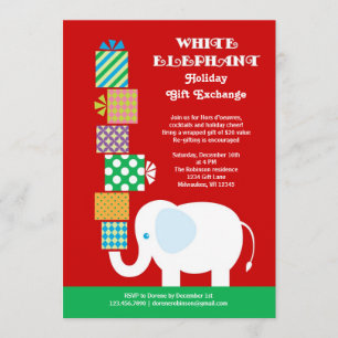 White Elephant Holiday Gift Exchange Invitation