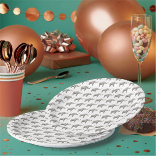 White Elephant Paper Plate