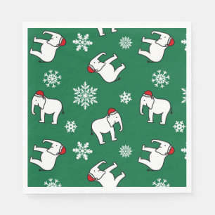 White Elephant Party Christmas (Green) Napkin