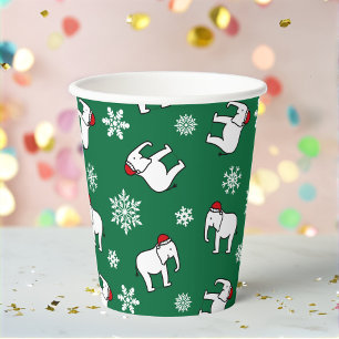 White Elephant Party Christmas (Green) Paper Cup
