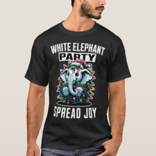 White Elephant Party Christmas Lights Spread Joy T-Shirt