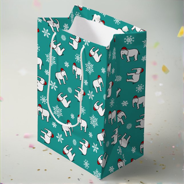 White Elephant Party Christmas (Teal) Gift Bag (Creator Uploaded)