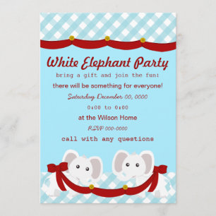 White Elephant Party Invitation