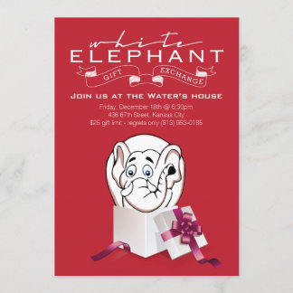 White Elephant Party Invitation | Custom Colours