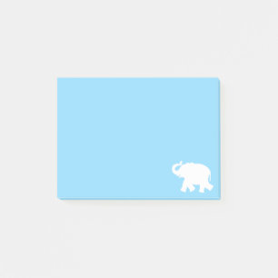 White Elephant Silhouette on Light Blue Post-it Notes