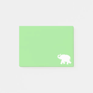 White Elephant Silhouette on Lime Green Post-it Notes