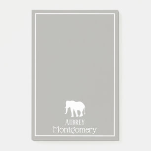 White Elephant Silhouette   Personalised Post-it Notes