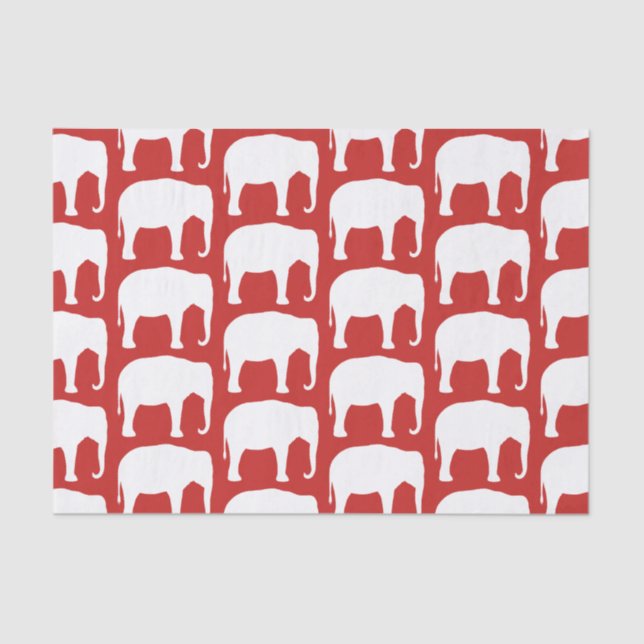 White Elephant Silhouettes Pattern Tissue Paper (Front)
