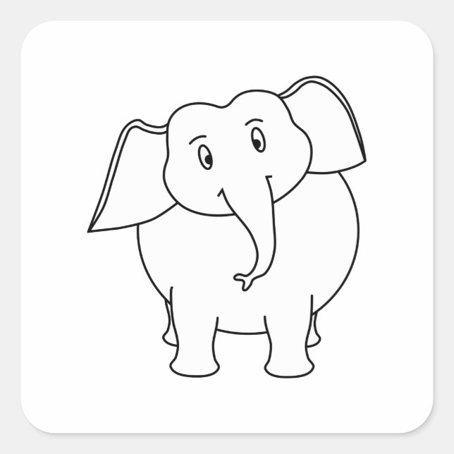 White Elephant. Square Sticker (Front)