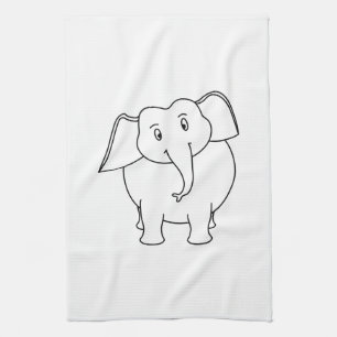 White Elephant. Tea Towel