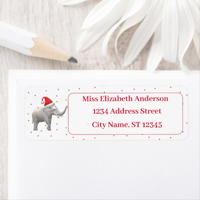 White Elephant Themed Return Address (Insitu)