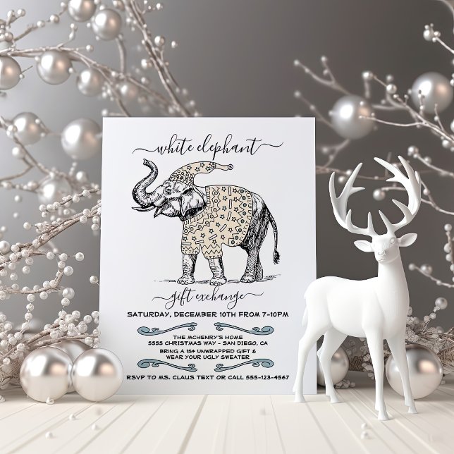 White Elephant Ugly Sweater Party Invitation (Creator Uploaded)