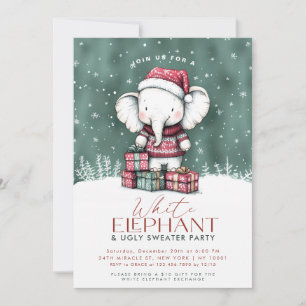 White Elephant Ugly Sweater Party Invitation