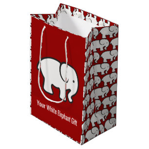White Elephants Design Gift Bag