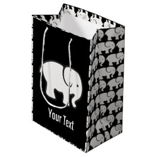 White Elephants Design Gift Bag