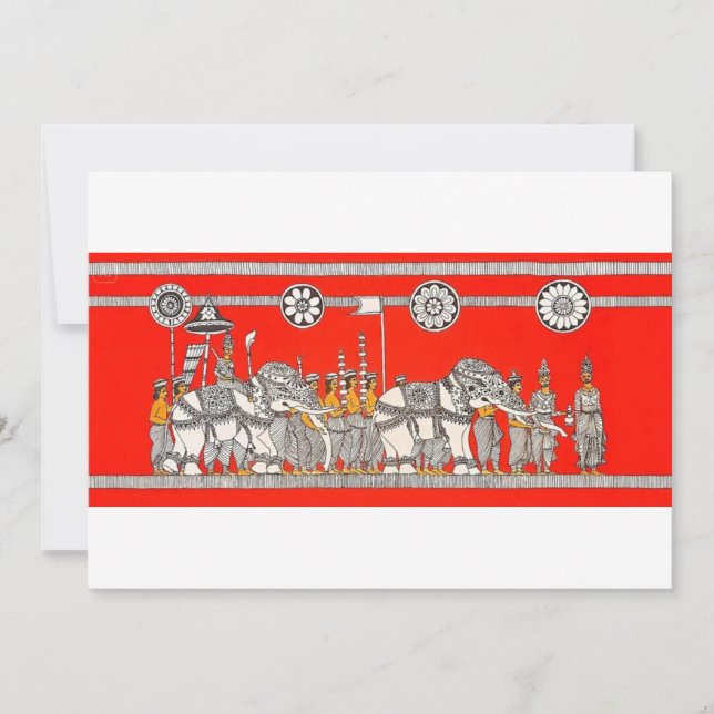 White Elephants & Kadyan Dancers Invitation (Front)