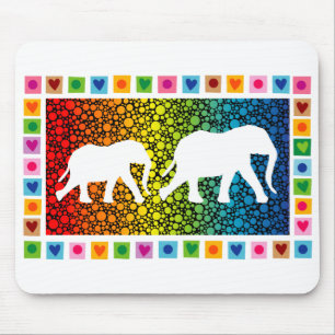 White Elephants Mouse Mat