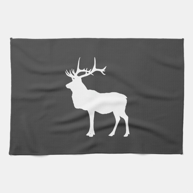 White Elk Tea Towel (Horizontal)