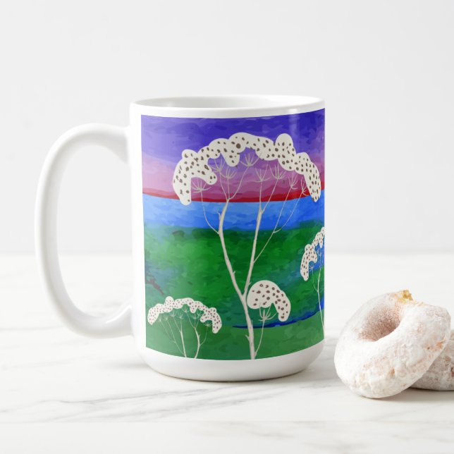 White elm trees coffee mug (With Donut)