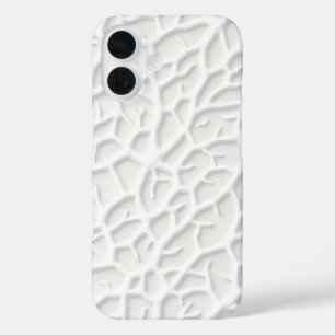 White Embossed iPhone Case with Abstract Texture