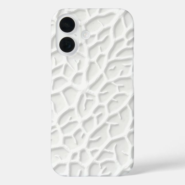 White Embossed iPhone Case with Abstract Texture (Back)