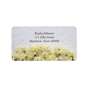 white embossed-look with narcissus address labels