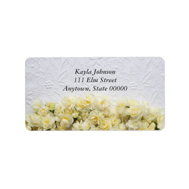 white embossed-look with narcissus address labels (Front)