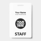White Employee Name Business Logo Staff Tag
