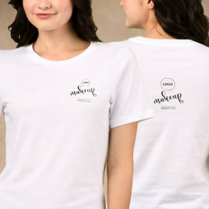 White Employee Name Your Logo Makeup Artist  Tri-Blend Shirt
