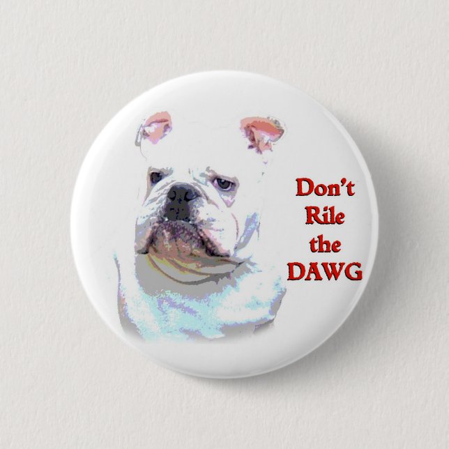 White English Bulldog button (Front)