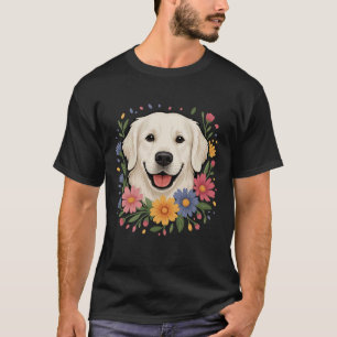 White English Cream Golden Retriever Colourful Spr T-Shirt